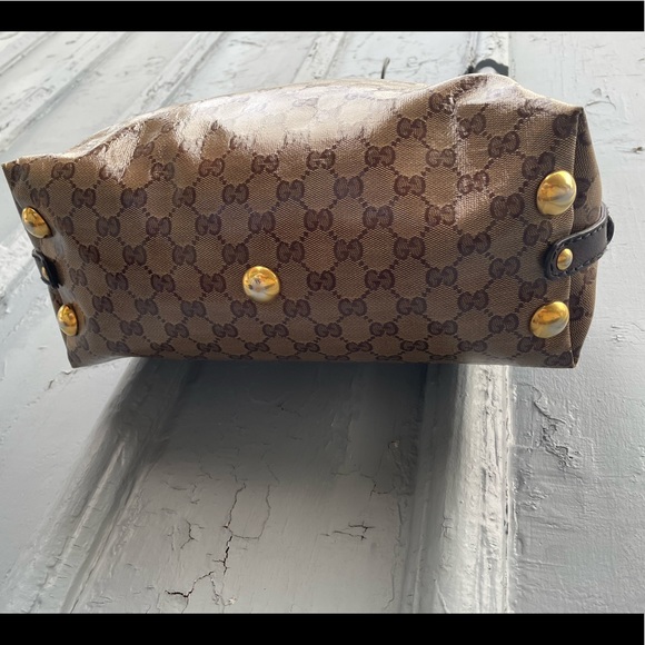 Gucci Beige/Brown GG Crystal Canvas Babouska Crest Dome Bag - Picture 8 of 15